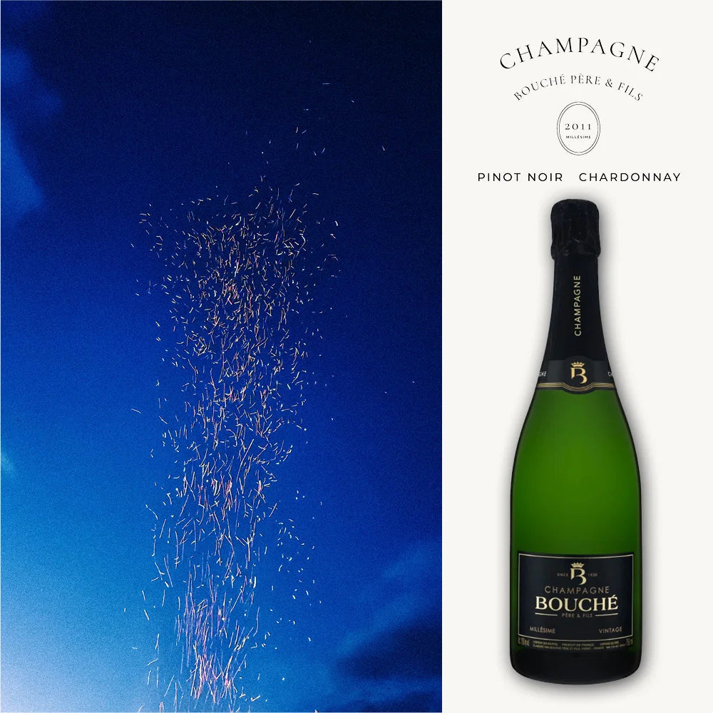 Champagner Bouché Millésime 2011 Extra Brut – Jahrgangschampagner aus 75 % Pinot Noir und 25 % Chardonnay, 12 Jahre gereift, elegante Flasche.