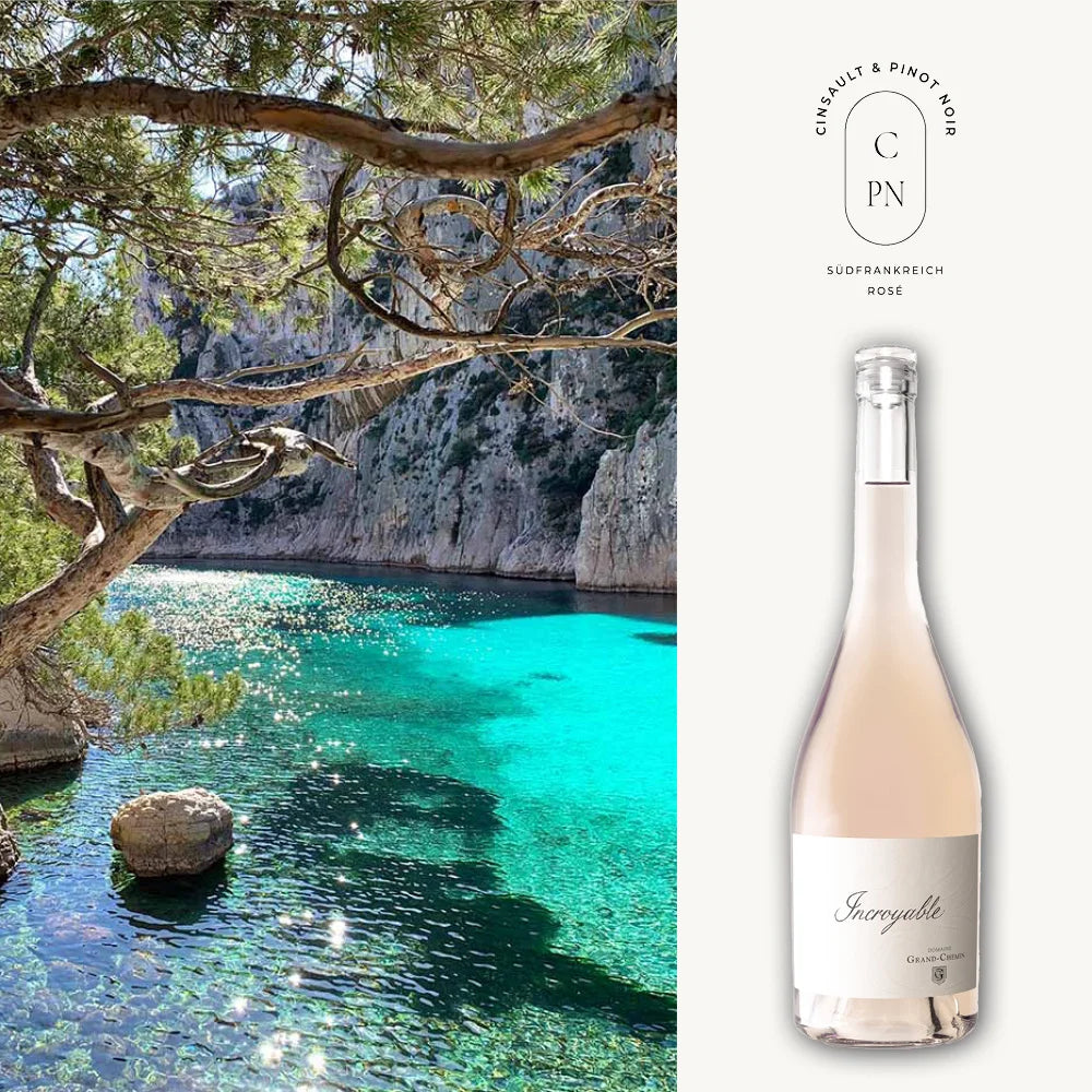 Südfranzösischer trockener Rosé aus Cinsault und Pinot Noir. 